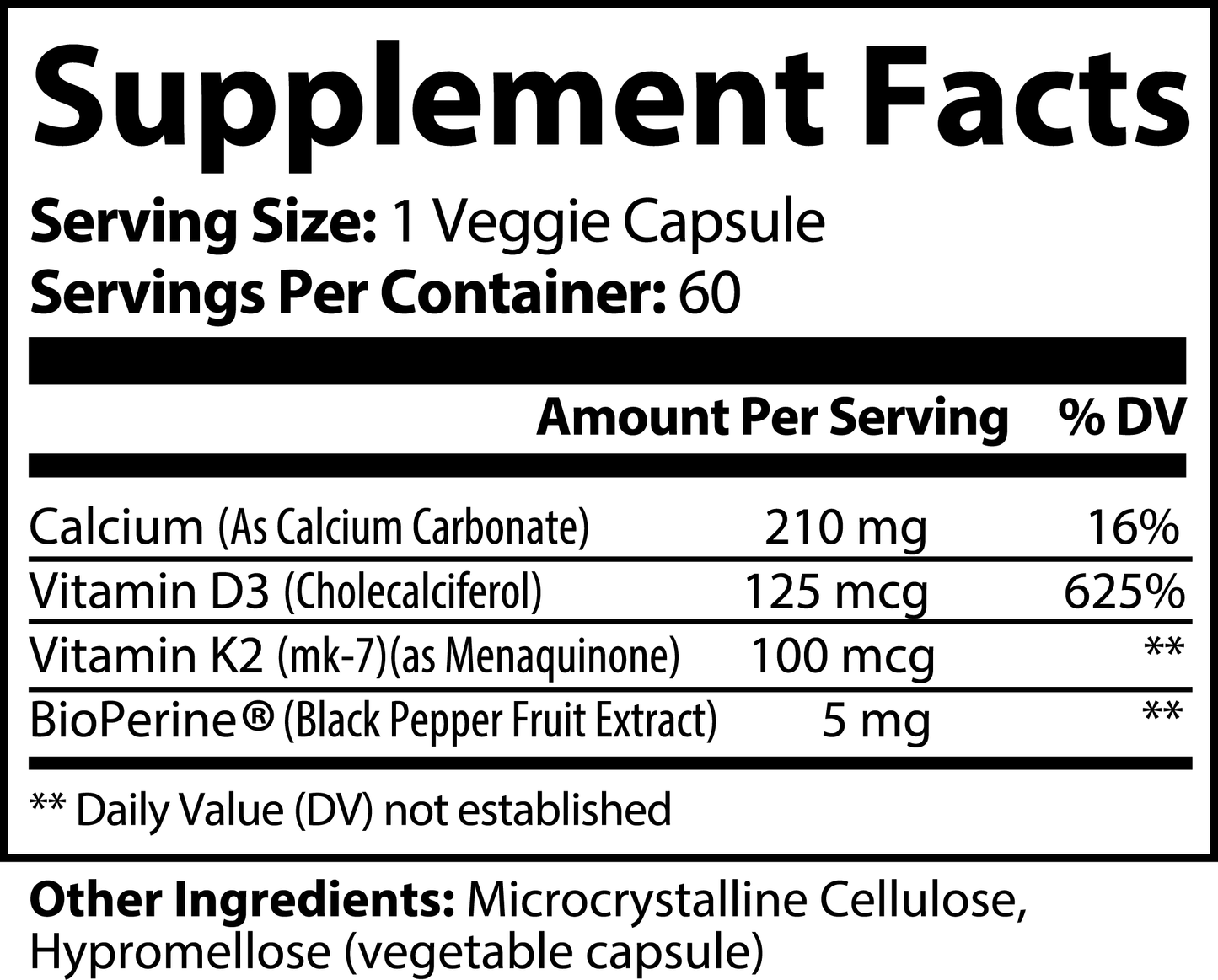 Vitamin D3 + K2 Complex | Bone & Heart Support